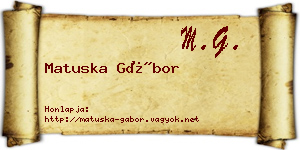 Matuska Gábor névjegykártya