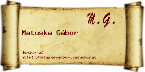 Matuska Gábor névjegykártya