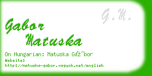 gabor matuska business card